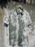 organic cotton Polo short in pastel sage gray tie dye