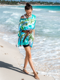 one size regular or plus, greens-blue tie dye