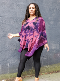a one size fuzzy soft poncho in tie dye