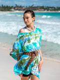 lightweight rayon kaftan tunic in pretty tie dye