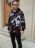 Brown & Black Tie Dye Pullover Hoodie