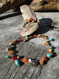 colorful gem s crocheted choker with a button closure