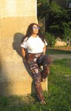 fold over waistband, flare legs, XS-2XL