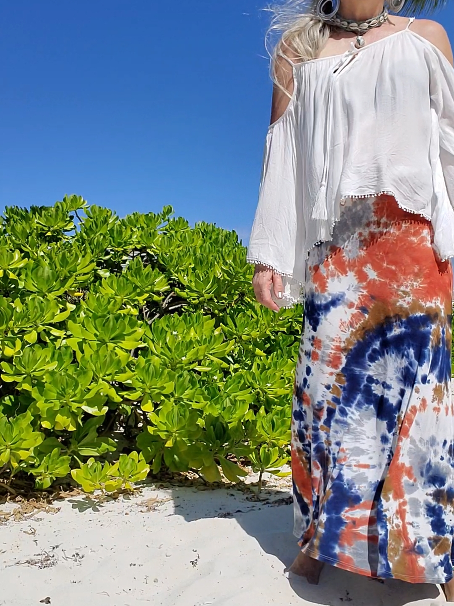 Earthy Tie Dye Maxi Skirt – vacationwardrobe.com