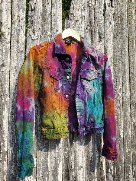 DIESEL Denim jacket in Rainbow Tie Dye