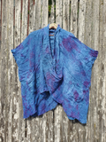 Artsy BLUE Hand Dyed Layering Top in Linen