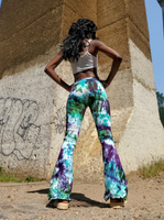 Northern Lights Tie Dye Bell Bottoms Jeans, Distressed