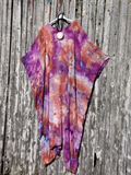 vibrant ice dye kaftan with a shell necklace - visit my Jewelry section for more