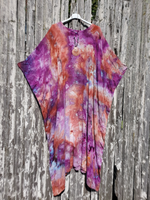 ready to ship ice dye kaftan in purples-grey-ust