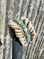 Super Chunky Anklet With Shells and Amazonite