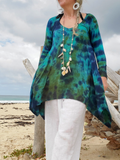 PEACOCK Tie Dye Bell Sleeve Tunic