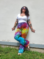 Curvy Rainbow Tie Dye Bellbottoms Jeans