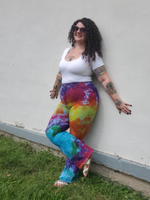 Curvy Rainbow Tie Dye Bellbottoms Jeans