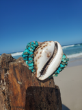 a different view showing the beads and the shell- photo taken at the beach