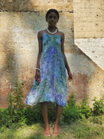 Sweet Ice Dye Linen Dress with Thin Straps