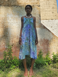 Sweet Ice Dye Linen Dress with Thin Straps