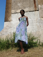 Sweet Ice Dye Linen Dress with Thin Straps