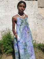 Sweet Ice Dye Linen Dress with Thin Straps