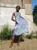 Sweet Ice Dye Linen Dress with Thin Straps