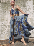 Loose One Size Tie Dye Dress with Fishtail Hem