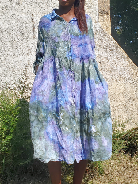 MONET Ice Dye Pure Linen Dress MONET Ice Dye Pure Linen Dress