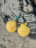 PALE YELLOW Large Shell Earrings