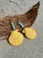 PALE YELLOW Large Shell Earrings