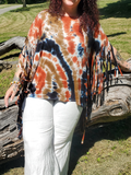 tie dye fringe top