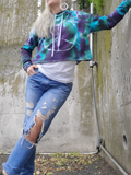 Soft Crop Hoodie with a Resists Peace Sign