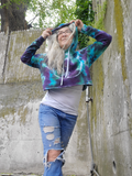Soft Crop Hoodie with a Resists Peace Sign