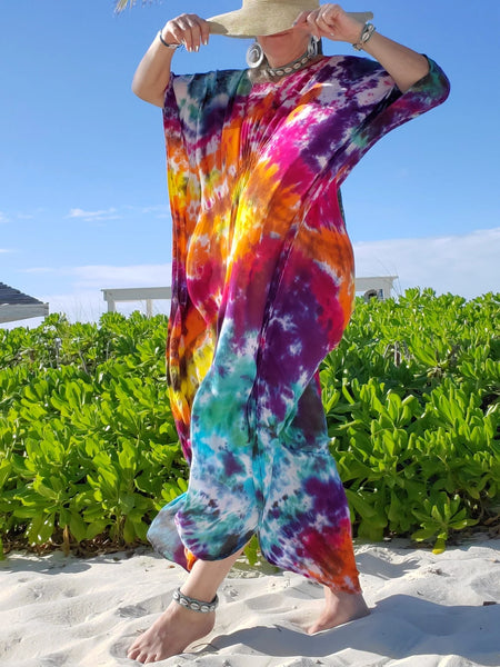 RAINBOW Tie Dye Kaftan