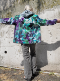 Tie Dye Denim Jacket with a Removable Hooodie