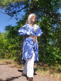 Oversized Shirt Kaftan in LAPIS Tie Dye