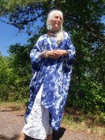 Oversized Shirt Kaftan in LAPIS Tie Dye