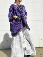 DARK NIGHT Boxy Linen Top, One Size