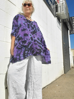 DARK NIGHT Boxy Linen Top, One Size
