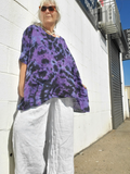 DARK NIGHT Boxy Linen Top, One Size