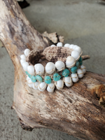 Moon Shells & Amazonite Beaded Bracelet