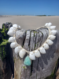 Bold MOON Shells Necklace with an Amazonite Pendant