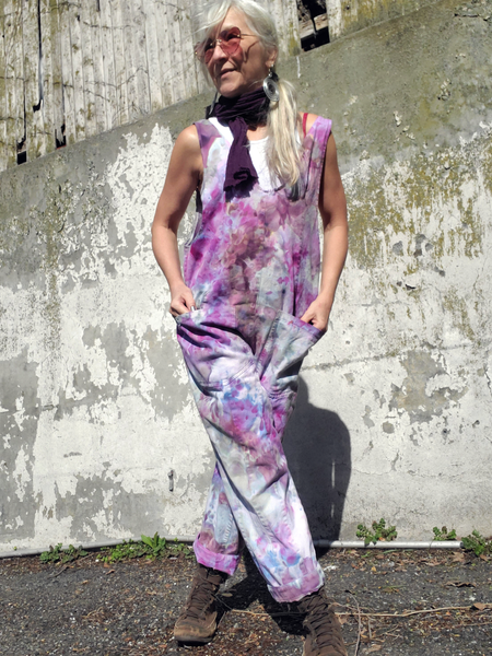 Funky Ice Dye Jumpsuit with Big Pockets