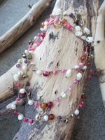 PINK Opals with Shells & Pearls Layering Necklace