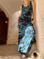 BLACK and TEAL Tank Dress