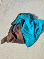 Artsy Cotton Gauze Scarf in Jade &amp; Brown
