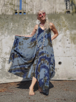 Loose One Size Tie Dye Dress with Fishtail Hem