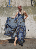 Loose One Size Tie Dye Dress with Fishtail Hem