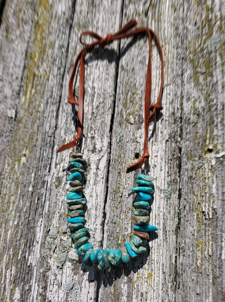 sea sedimnt chunky beads on h\wire and leather adjustable ties