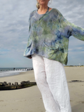 Boxy Ice Dye Cotton Pullover