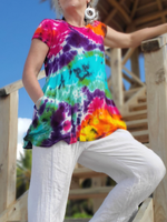 colorful aline tunic with pockets
