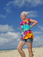 mood shot at the beach, worn with shorts