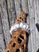 Crocheted Shell Necklace or Wrap Bracelet